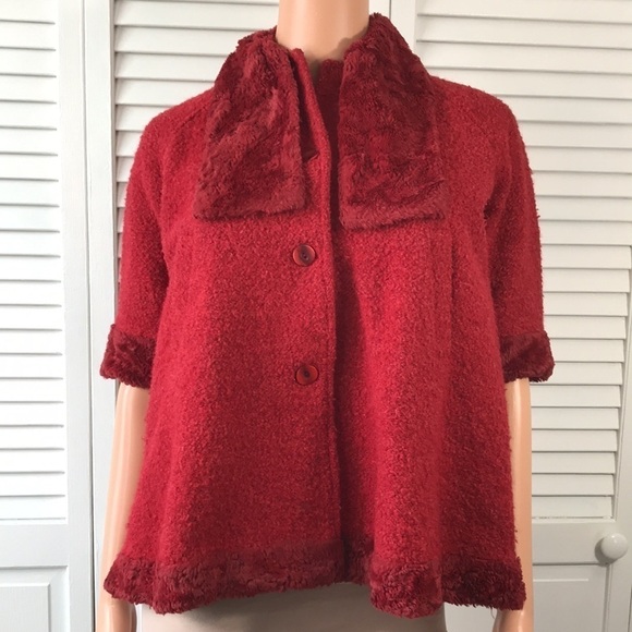 SARAH LOUISE Red Vintage Short Sleeve Jacket Size Small - Picture 1 of 8